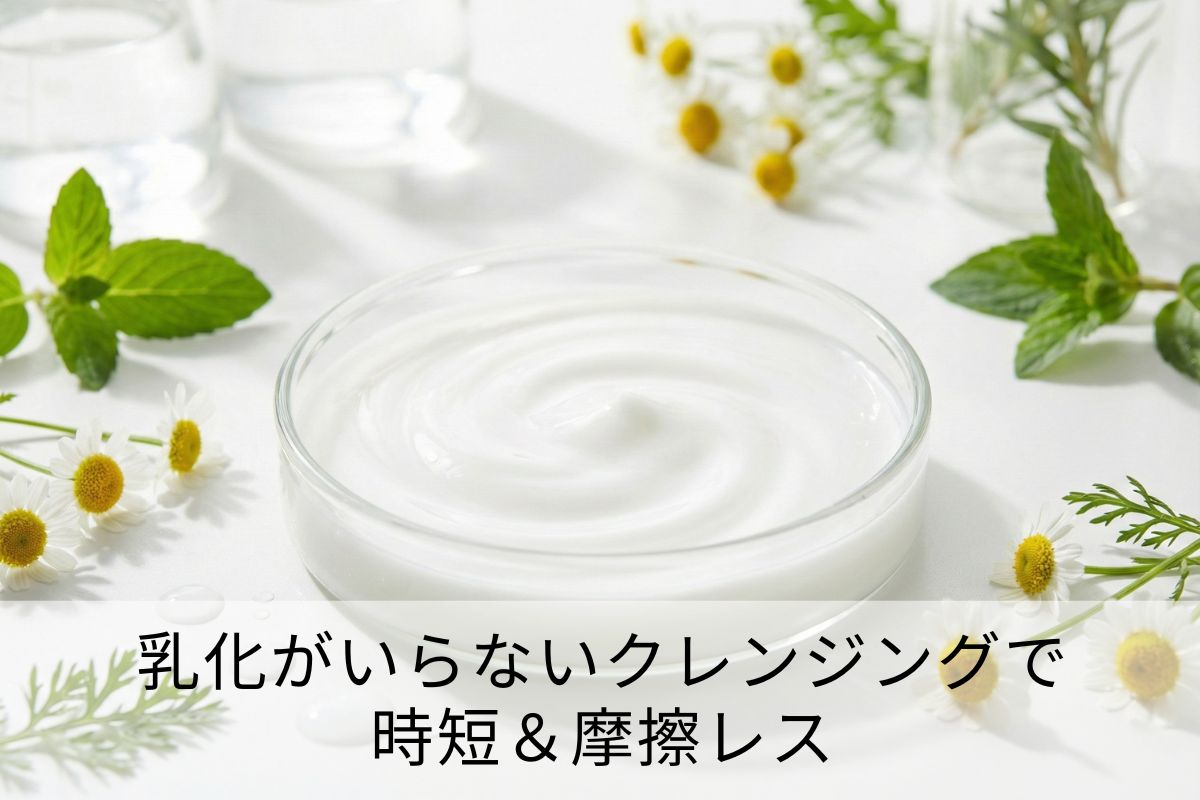 乳化がいらないクレンジングで時短＆摩擦レス