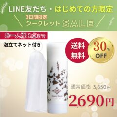 （販売終了）LINE友だち限定セール｜生せっけんスティックオリジナル泡立てネット付き