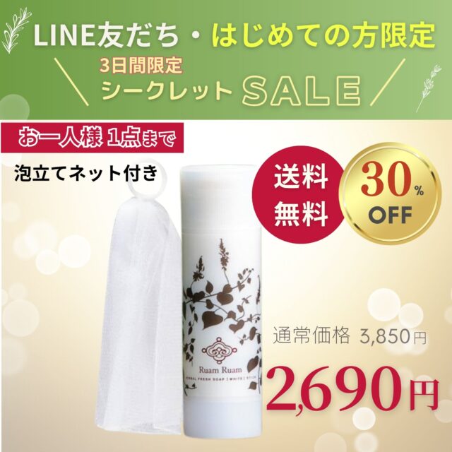 （販売終了）LINE友だち限定セール｜生せっけんスティックオリジナル泡立てネット付き