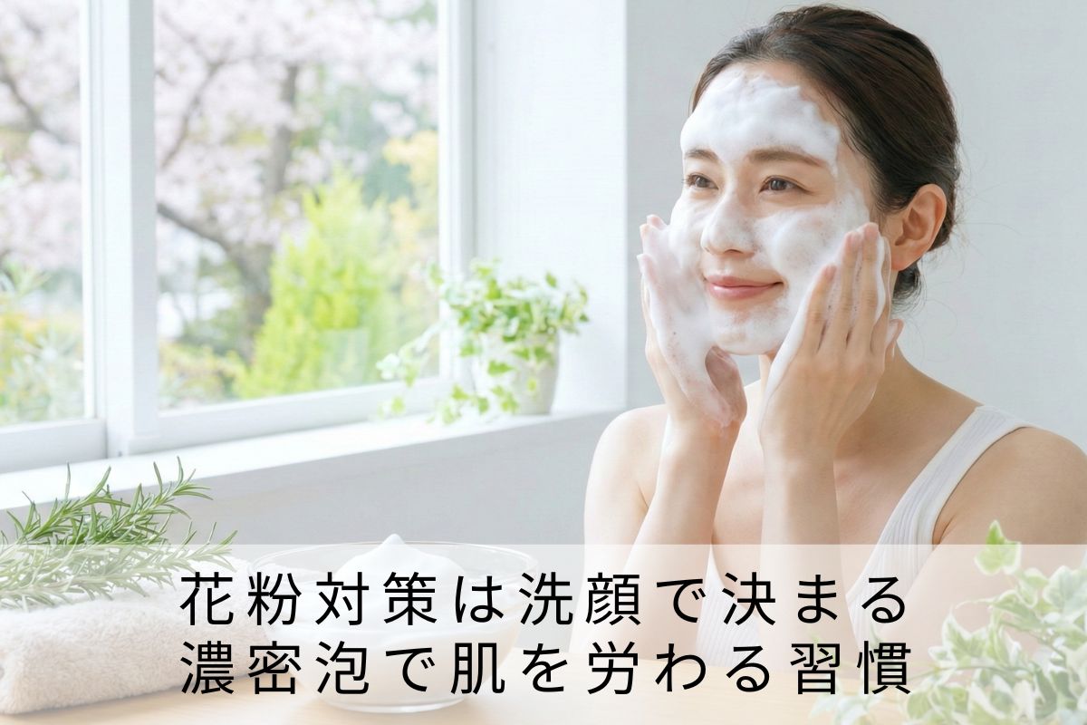 花粉対策は洗顔で決まる。濃密泡で肌を労わる習慣