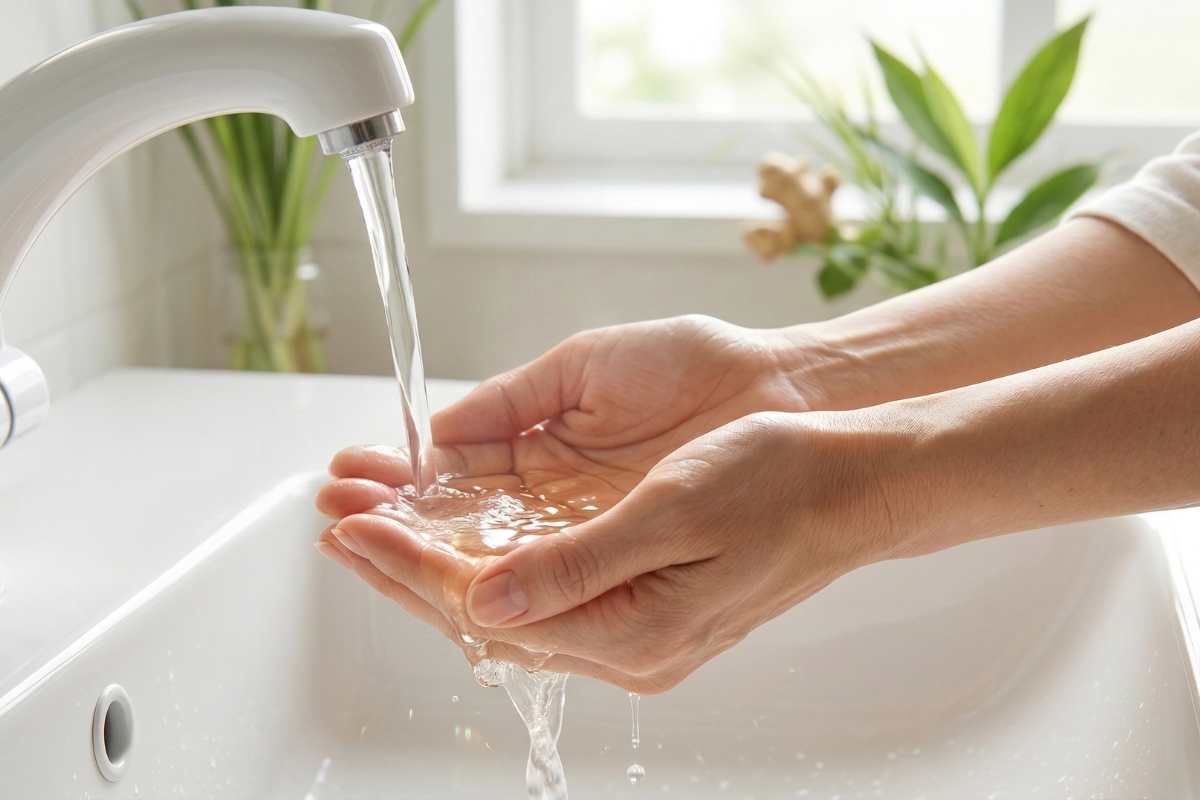 両手で塗るま水