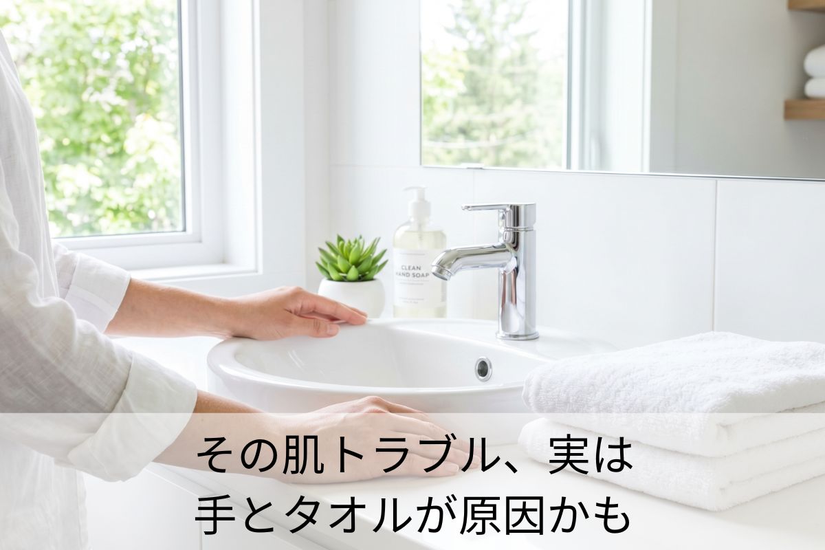 その肌トラブル、実は手とタオルが原因かも
