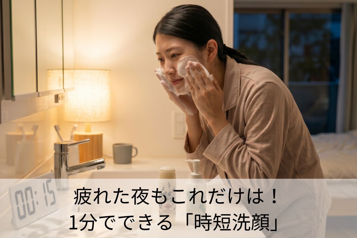 疲れた夜もこれだけは!1分でできる「時短洗顔」