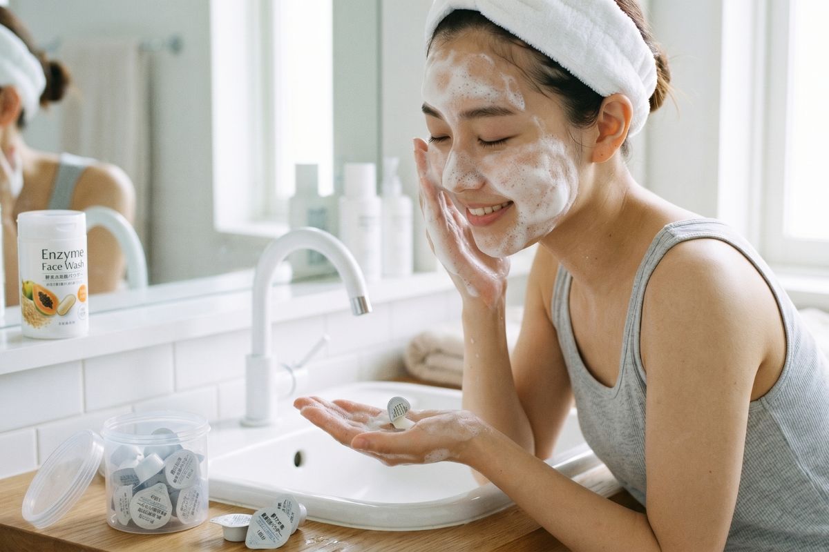 【酵素洗顔】古いタンパク質汚れを分解する「毛穴・角質特化」のケア