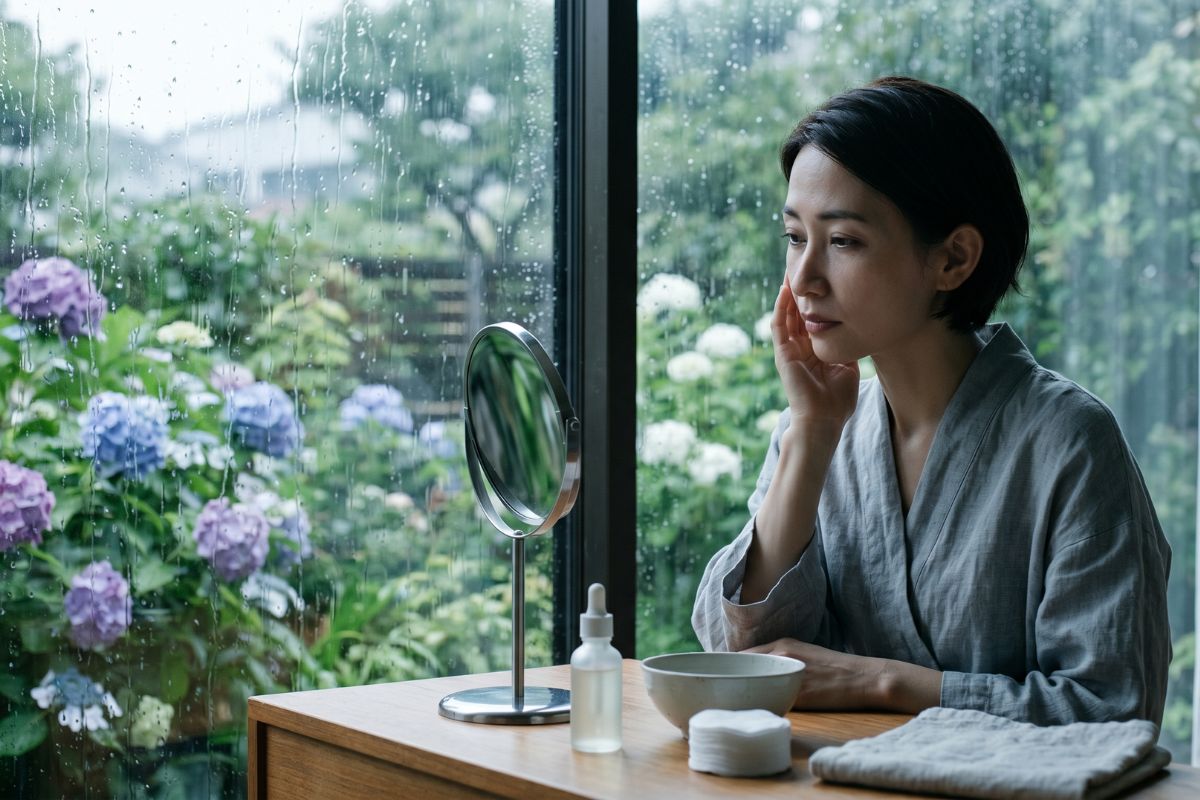 なぜ梅雨に肌がくすむのか？