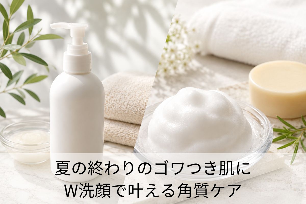 夏の終わりのゴワつき肌に!W洗顔で「ほぐして落とす」角質ケア